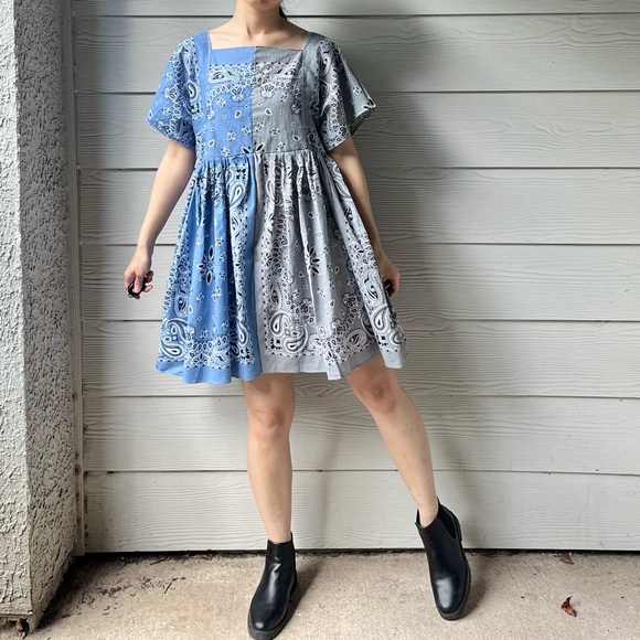 Handmade Bandana Dress/Half&Half - Picture 8 of 16